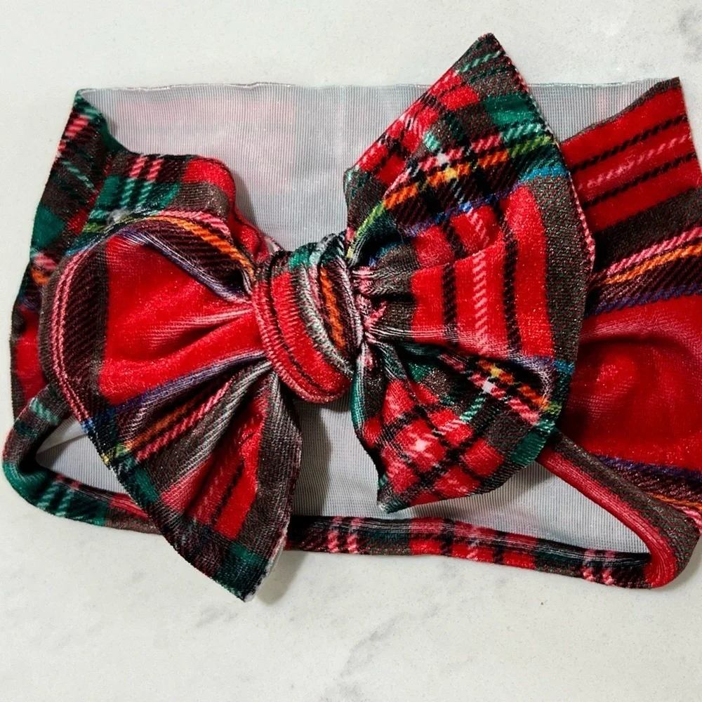 Festive Holiday Bow Headbands. Set of 5
